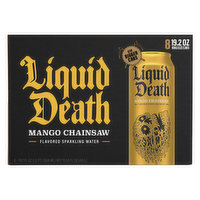 Liquid Death Sparkling Water, Mango Chainsaw Flavored, King Size Cans, 8 Each