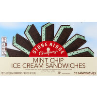 Stone Ridge Creamery Ice Cream Sandwiches, Mint Chip, 12 Each