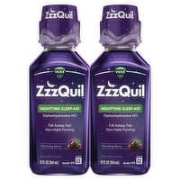Vicks Vicks ZzzQuil Nighttime Sleep Aid Liquid, Diphenhydramine HCI, Over-the-Counter Medicine, Warming Berry Flavored, 2x12 Oz, 24 Fluid ounce