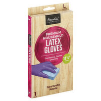 Essential Everyday Latex Gloves, Premium Household, Large, 1 Each