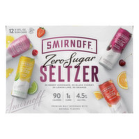 Smirnoff Hard Seltzer, Zero Sugar, Assorted, 12 Each