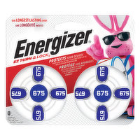 Energizer Hearing Aid Batteries, Zinc-Air, 675, 8 Each