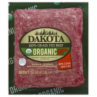 Dakota Beef, Ground, Organic, 90%/10%, 16 Ounce