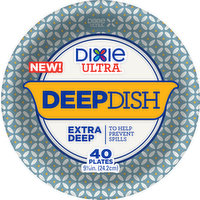 Dixie Plates, Extra Deep, Deep Dish, 9-9.16 Inch, 40 Each