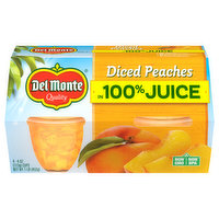 Del Monte Diced Peaches in 100% Juice, 4 Pack, 4 Each
