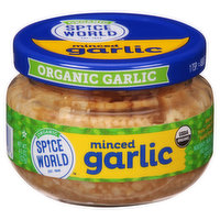 Spice World Garlic, Organic, Minced, 4.5 Ounce