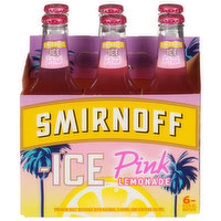 Smirnoff  Ice Malt Beverage, Pink Lemonade, Premium, 6 Each