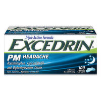 Excedrin Pain Reliever/Nighttime Sleep-Aid, PM, Caplets, 100 Each