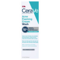 CeraVe Acne Foaming Cream, Wash, Maximum Strength, 5 Fluid ounce