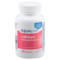 Equaline Calcium, 600 mg & Vitamin D3, Tablets, 60 Each