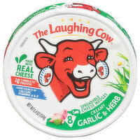 The Laughing Cow Cheese Wedges, Spreadable, Creamy, Garlic & Herb, 8 Each