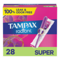 Tampax Radiant Radiant Tampons, Super, 28 Each