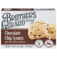 Brothers Gerard Baking Co. Chip Scones, Chocolate, 6 Each