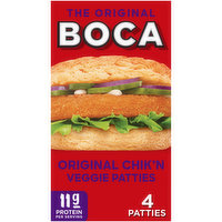 Boca Original Vegan Chik'n Veggie Patties, 4 Each