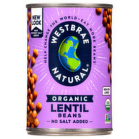 Westbrae Natural Lentil Beans, Organic, 15 Ounce
