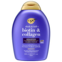 Ogx Shampoo, Biotin & Collagen, Thick & Full +, 13 Fluid ounce