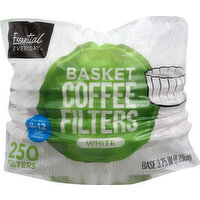 ESSENTIAL EVERYDAY Coffee Filters, Basket, White, 250 Each