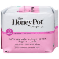 The Honey Pot Company Pads, Non-Herbal, Organic, Regular, 20 Each