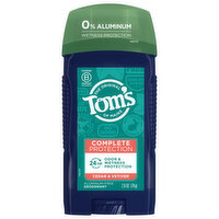 Tom's of Maine Deodorant, Cedar & Vetiver, Complete Protection, 2.6 Ounce