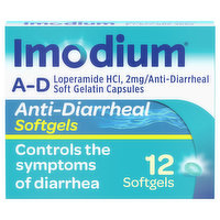 Imodium Anti-Diarrheal, 2 mg, Softgels, 12 Each