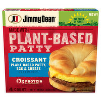 Jimmy Dean Jimmy Dean Croissant Breakfast Sandwiches with Plant-Based Patty, Egg, and Cheese, Frozen, 4 Count, 4 Each