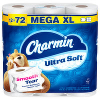 Charmin Ultra Soft Bathroom Tissue, Mega XL, 2-Ply, 12 Each