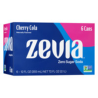 Zevia Soda, Zero Calorie, Cherry Cola, 6 Each