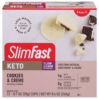 SlimFast Keto Snack Cup, Cookies & Creme, 12 Each