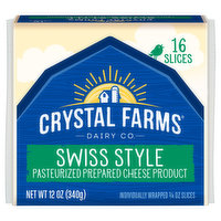 Crystal Farms Cheese Slices, Swiss Style, 16 Each
