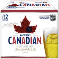 Molson Canadian Lager 12 Pack Bottles, 12 Fluid ounce