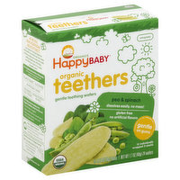 Happy Baby Teethers, Organic, Pea & Spinach, Sitting Baby, 12 Each