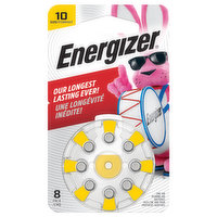 Energizer Batteries, Hearing Aid, Zinc Air, Size 10, 8 Each