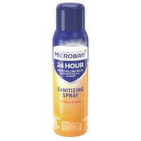 Microban Sanitizing Spray, Citrus Scent, 24 Hour, 15 Ounce