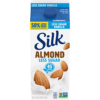 Silk Almondmilk, Less Sugar, Vanilla, 64 Ounce