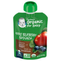 Gerber Apple Blueberry Spinach, Organic, 3.5 Ounce