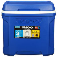 Igloo Cooler, Profile II, Blue, 30 Quart, 1 Each