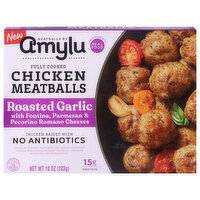 Amylu Chicken Meatballs, Roasted Garlic, 10 Ounce