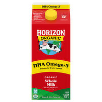 Horizon Organic Milk, Organic, Whole, 0.5 Gallon