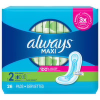 Always Pads, Maxi, without Flexi-Wings, Long Super, Size 2, 26 Each