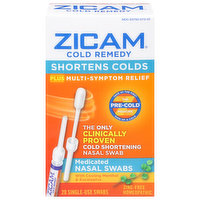 Zicam Cold Remedy, Medicated Nasal Swabs, 20 Each