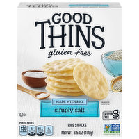 GOOD THINS Simply Salt Rice Snacks Gluten Free Crackers, 3.5 Ounce