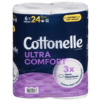 Cottonelle Ultra Comfort Toilet Paper, Mega, 2-Ply, 6 Each