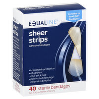 Equaline Bandages, Adhesive, Sheer Strips, 40 Each