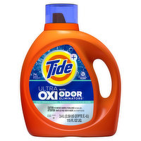 Tide Ultra OXI with Odor Eliminators Liquid Laundry Detergent, 132 oz., For Visible and Invisible Dirt, 132 Ounce