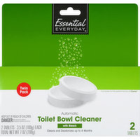 Essential Everyday Toilet Bowl Cleaner with Bleach, Automatic, Twin Pack, 2 Each