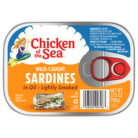 Chicken of the Sea Sardines, in Oil, Lightly Smoked, Wild-Caught, 3.75 Ounce