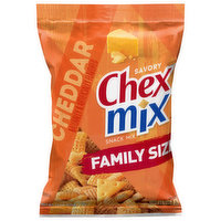 Chex Mix Snack Mix, Cheddar, Savory, Family Size, 15 Ounce