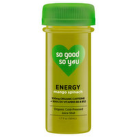 So Good So You Juice Shot, Organic, Cold-Pressed, Energy, Mango Spinach, 1.7 Fluid ounce