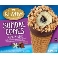 Kemps Vanilla Fudge Sundae Cones, 4 Each