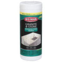 Weiman Disinfecting Wipes, Granite & Stone, Spring Garden Scent, 30 Each